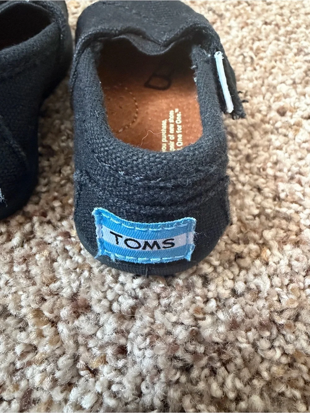 Toms Black Kids Slip-On Canvas Shoes